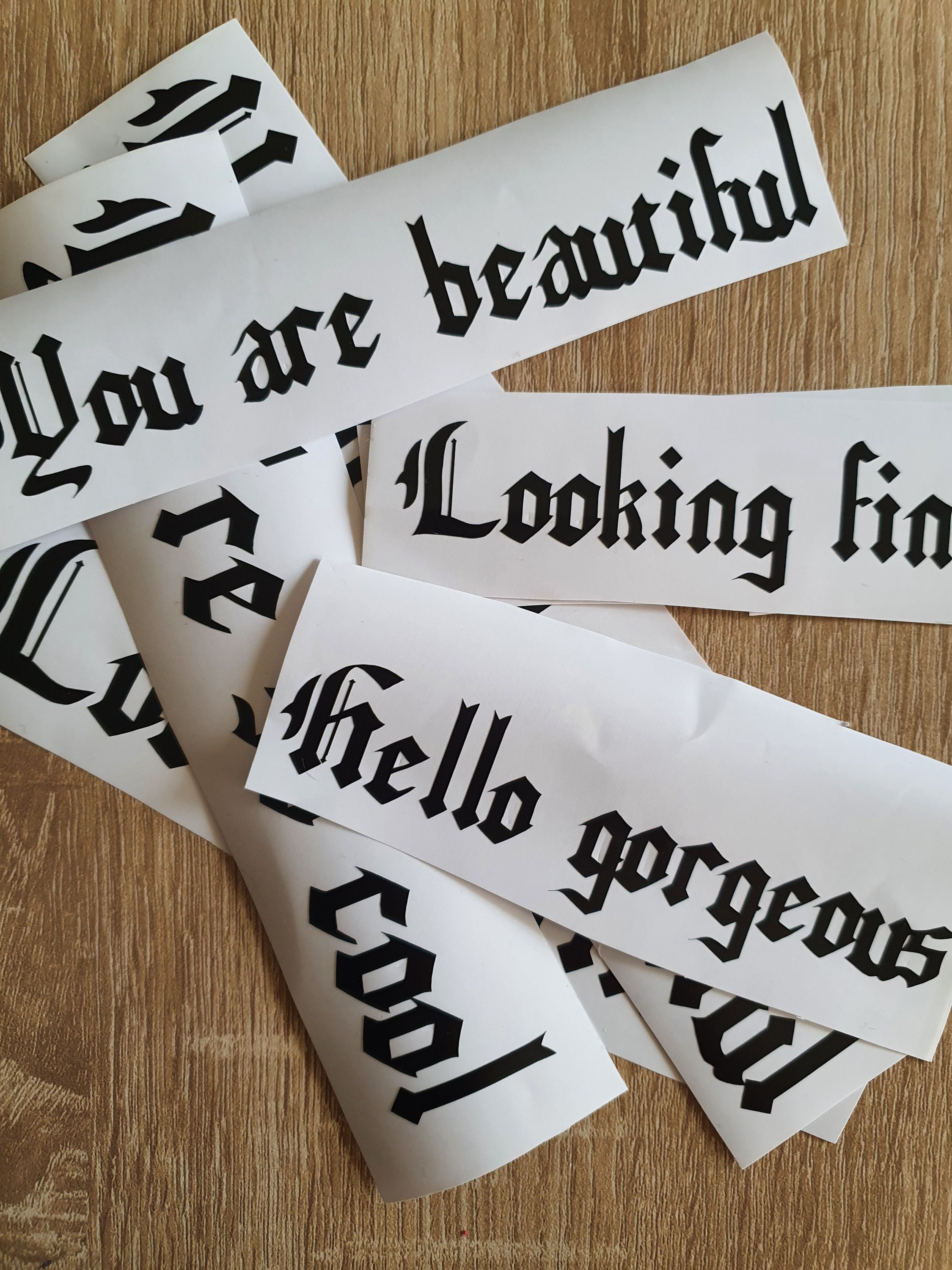 Custom Two Colour Vinyl Mirror Decal Sticker Personalised Etsy UK