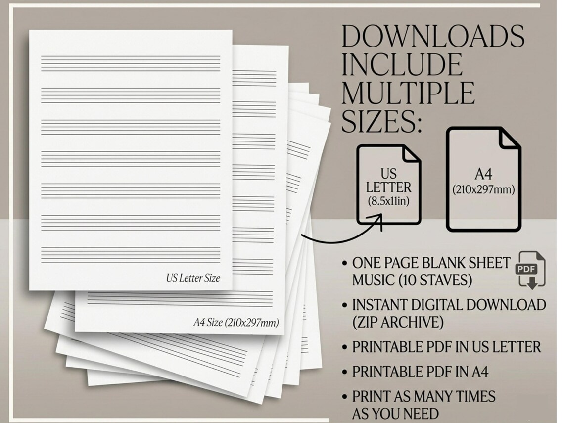 Stave Sheet.pdf Blank Sheet Music Printable | 12 Stave Manuscript Paper PDF (A4, US ...