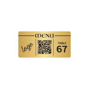 Scan Logo Menu QR-Code-Zeichen - anpassbares digitales Menü - QR-Code, langlebiges rostfreies Aluminiumschild, Restaurant-QR-Codeschild (10 Stück)
