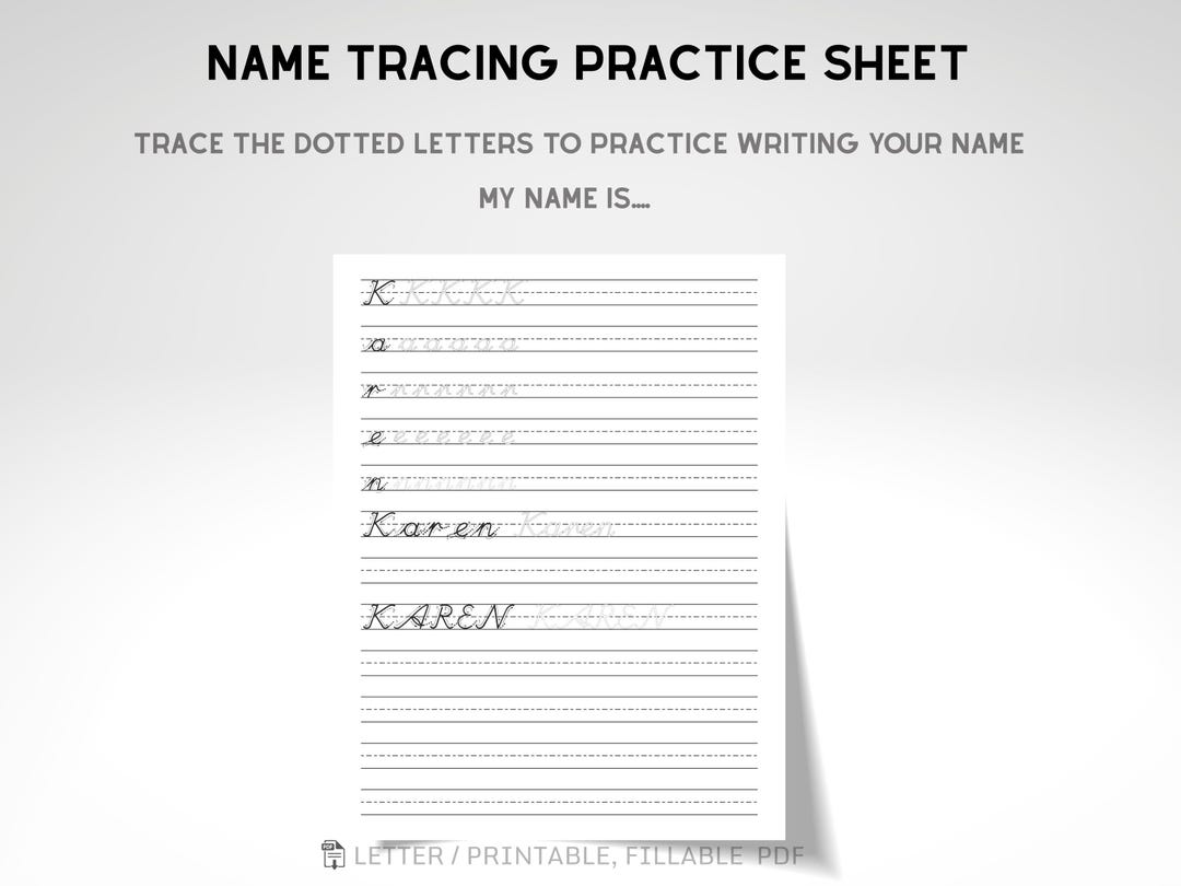 Personalized Name Tracing Worksheet for Kids | Custom Preschool ...