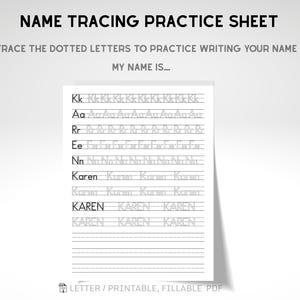 Custom Name Trace Worksheet | Handwriting Practice PDF for Kids