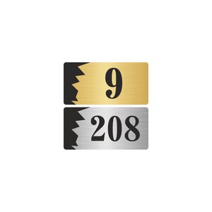 Targa per porta in metallo dorato e argentato / Targa per numero civico moderno per ufficio / Elegante decorazione esterna per ufficio / Numero civico personalizzato (10 pezzi)