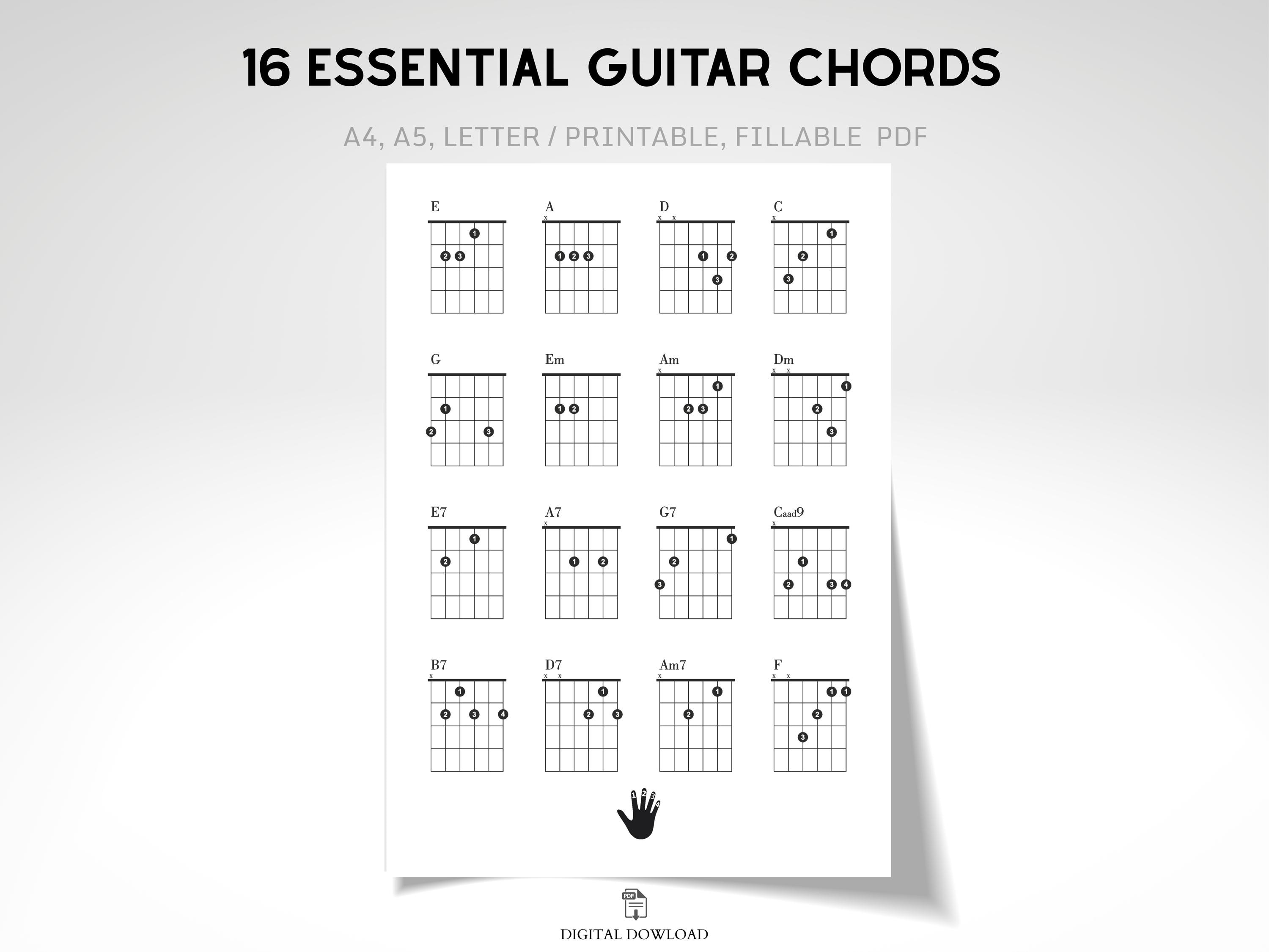 Guitar Chord Chart Printable Free Printable World Holiday