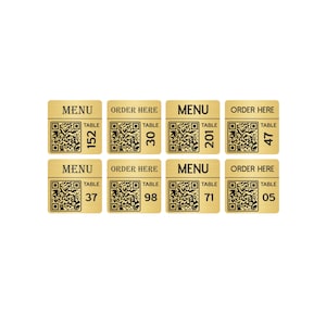 QR-Code, anpassbar, 50 mm, Tisch, Tags, Schließfach, Restaurant, Menü ansehen QR-Code-Schild, Restaurant QR-Code-Schild (10 Stück)