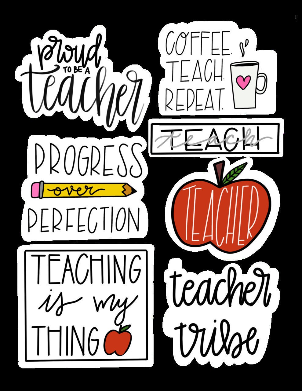 Teacher Sticker Set Etsy