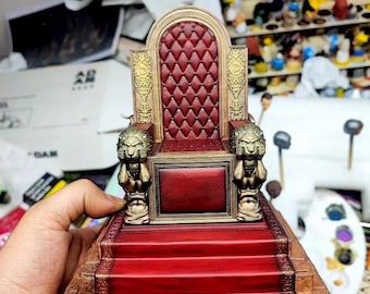Trono del Dottor Destino in scala 1/12 - Diorama personalizzato con sedia del monarca di Latveria per action figure da 6 pollici - Oggetto di scena Mezco Marvel Legends