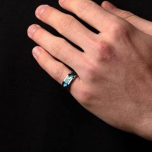 Pierścionek z muszli abalone: srebrny, unisex (możliwość grawerowania wewnątrz)