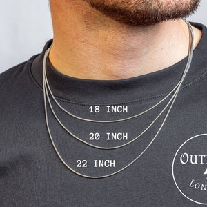Silver Snake Chain Choker Thick/Thin Necklaces Men Woman Stainless Steel 2mm Chains, Personalised Jewellery, Customisable Jewellery Gifts