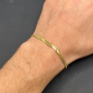 Gold 5MM Flat Snake Bracelet