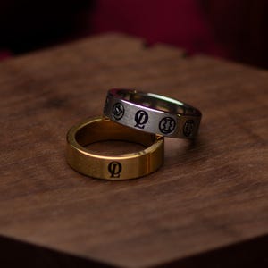 Simple Silver, gold Outrage London Band Rings, Mens, Womans, Unisex Personalised Engraved 6mm Band Ring, Minimalist Jewellery, Everyday Ring