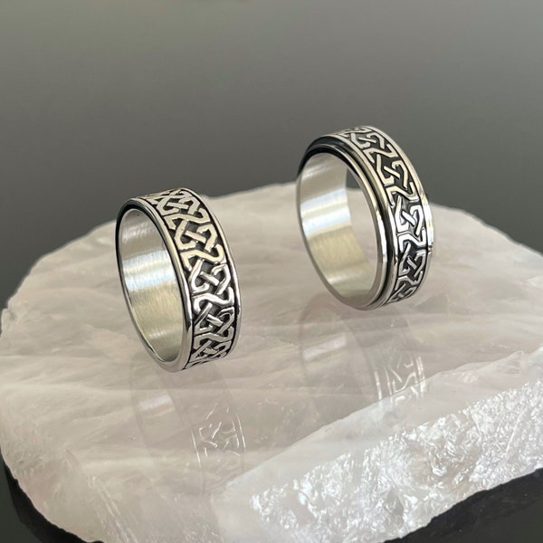 Keltischer Herrenring | Keltischer Bandring | Keltischer Knotenring | Schottischer Ring | Herren- und Damenring | Bandringe | Geschenk Für Ihn, Für Sie | Silber