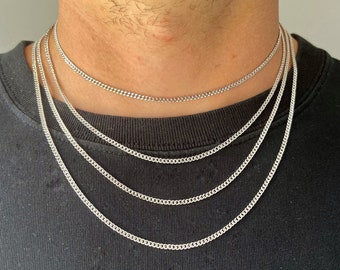 925 Silver 2.5mm Curb Chains | Silver Curb chains | S925 Real Silver Curb Chains | Genuine Silver | Mens And Womans Chains | Italian Silver