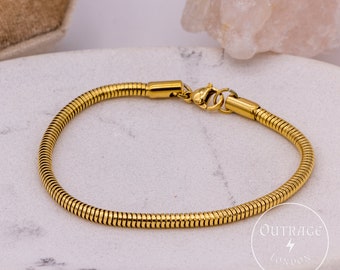 Pulsera de serpiente redonda de 5 mm / Pulsera hombre mujer / Pulsera de cadena de serpiente / Joyería para niñas para hombres / Hip Hop / Ideas de regalos / Pulseras de eslabones