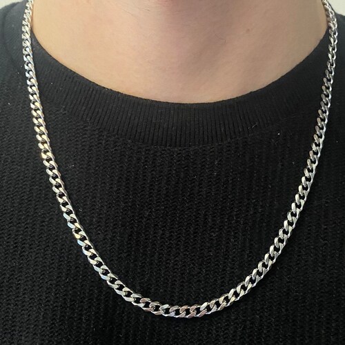 Silver Chain Choker Thick/thin Necklace 