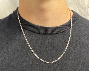 メンズシルバーネックレスチェーン | チョーカーカーブ 3mm ステンレス