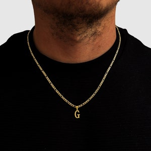 Collar de cadena con letras personalizadas para hombres y mujeres, Collares con letras personalizadas de oro de 18 quilates, Joyería, Collar de cadena con inicial para hombre