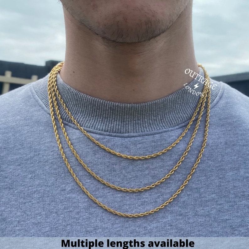 Mens Chain Gold Rope Chain Necklace Gold Chains for men Etsy