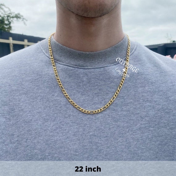 Mens Chain Gold Rope Chain Necklace Gold Chains for Men Stainless Steel  Chains 3mm Rope 18 / 20 / 22 Chain 