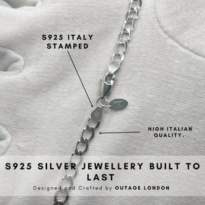 Collana a catena barbazzale da 3 mm in argento sterling 925 per uomo, donna e unisex, varie lunghezze e larghezze immagine 8