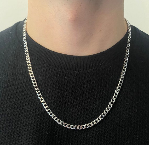 Silver Chain Choker Thick/thin Necklace 