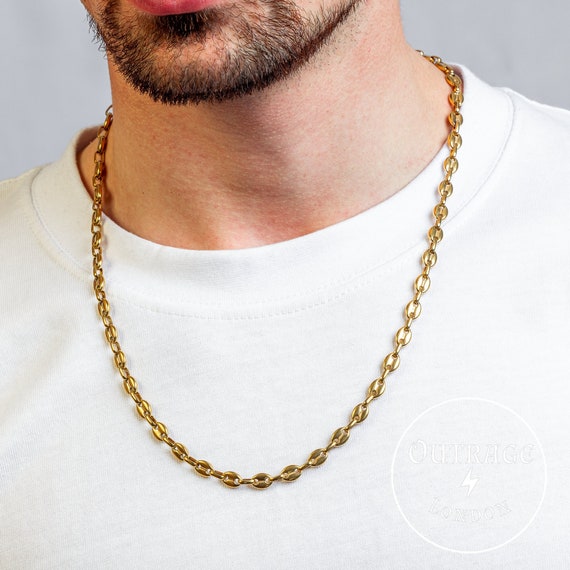 6mm 24 Inch Mens Necklace Interlinking Charm Chain Thick Mens