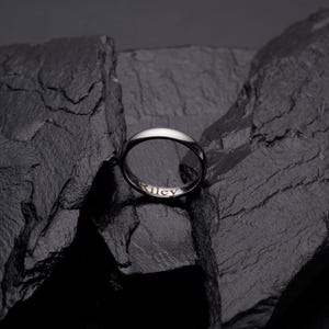 Personalised Silver Ring: Thin Minimalist Band - Engraved Inside