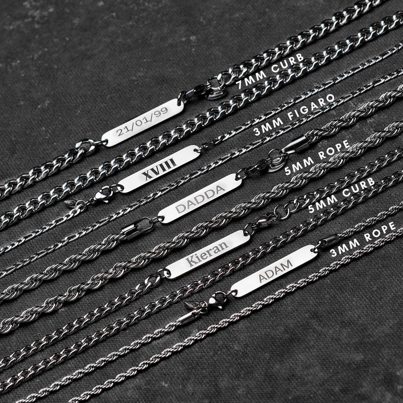 Silver Personalized Custom Name Initial Dates Chain Necklace,unisex Men