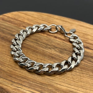 Silver Mens Bracelet Curb Chain Silver bracelets man bracelets mens woman's bracelet Curb Link Bracelet Mens Woman Jewellery Gift image 8