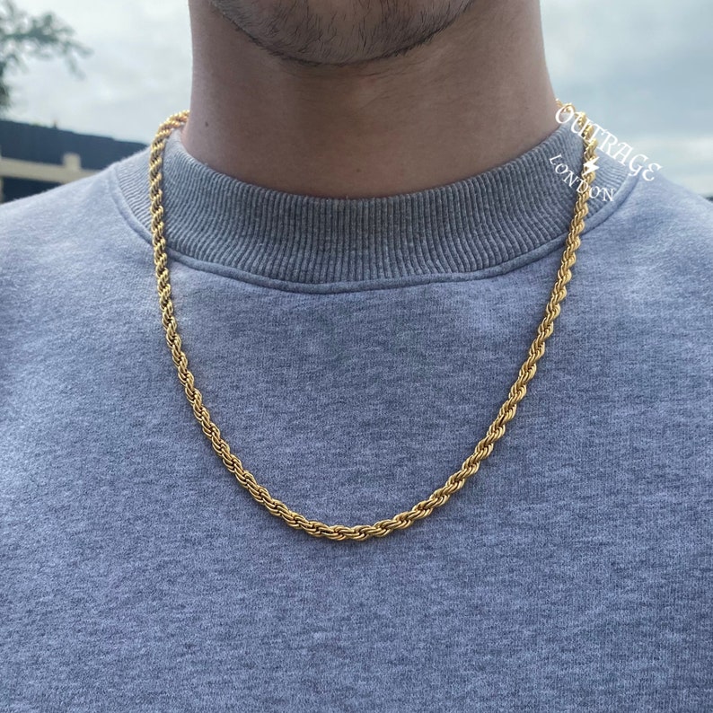 Mens Chain Gold Rope Chain Necklace Gold Chains for Men - Etsy UK