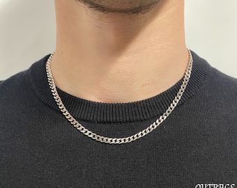 Gnzoe Stainless Steel 5MM Chain Necklace for Men Silver Belcher Chain for Men Necklace Gnzoe Stainless Steel 5MM Chain Necklace for Men Silver Belcher Chain for Men Necklace