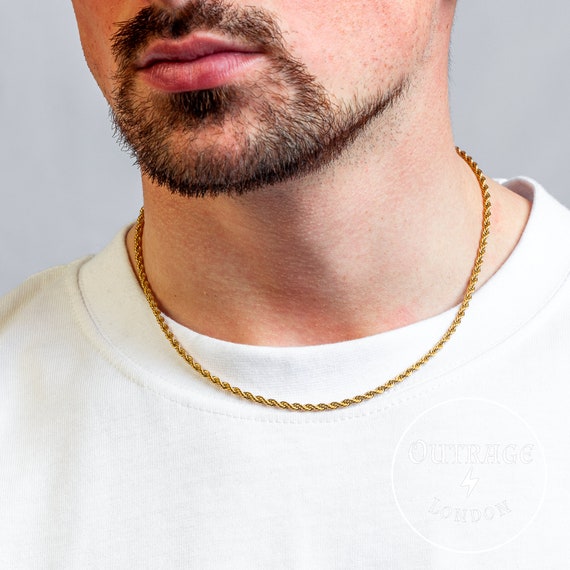 16 Inch Chocker Gold 3MM Rope Chain Stackable Gold Chain Necklace
