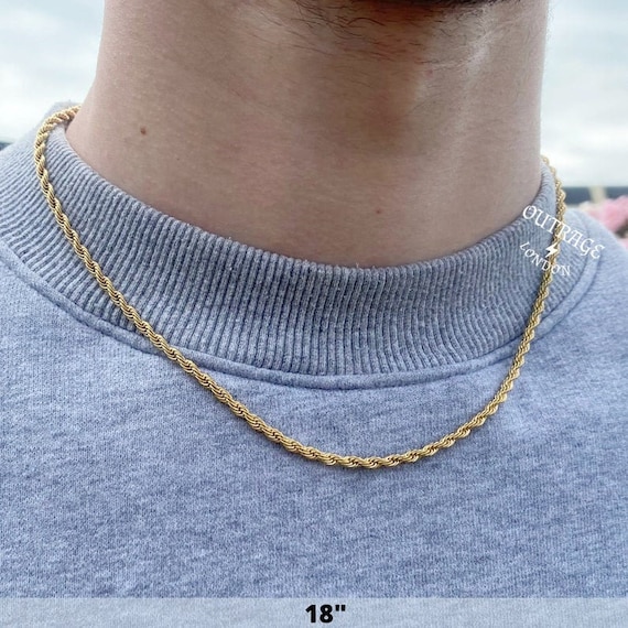 Buy Mens Chain Gold Rope Chain Necklace Gold Chains for Men Stainless Steel Chains  3mm Rope 18 / 20 / 22 Chain Online in India 