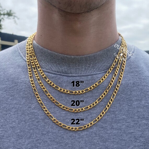 Mens Chain Gold Figaro Chain Necklace Gold Chains for Men 