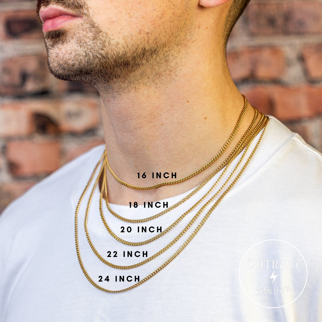 Name 16 Inch Gold Chain Mens Gold Connell Curb Necklace Chain
