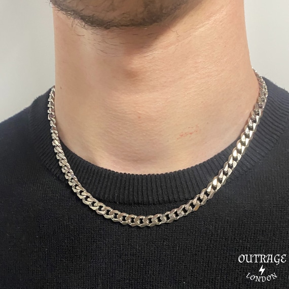 Mens Chain | Gold 7mm Curb Chain Necklace | Gold Chains for Men | Stainless Steel Chains | 7mm Curb Chain 18 / 20 / 22 Chain