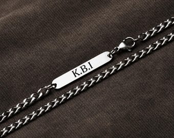 5mm Personalised Curb Name Necklace, Silver Mens, Womans, Unisex Engraved Chains - Outrage London
