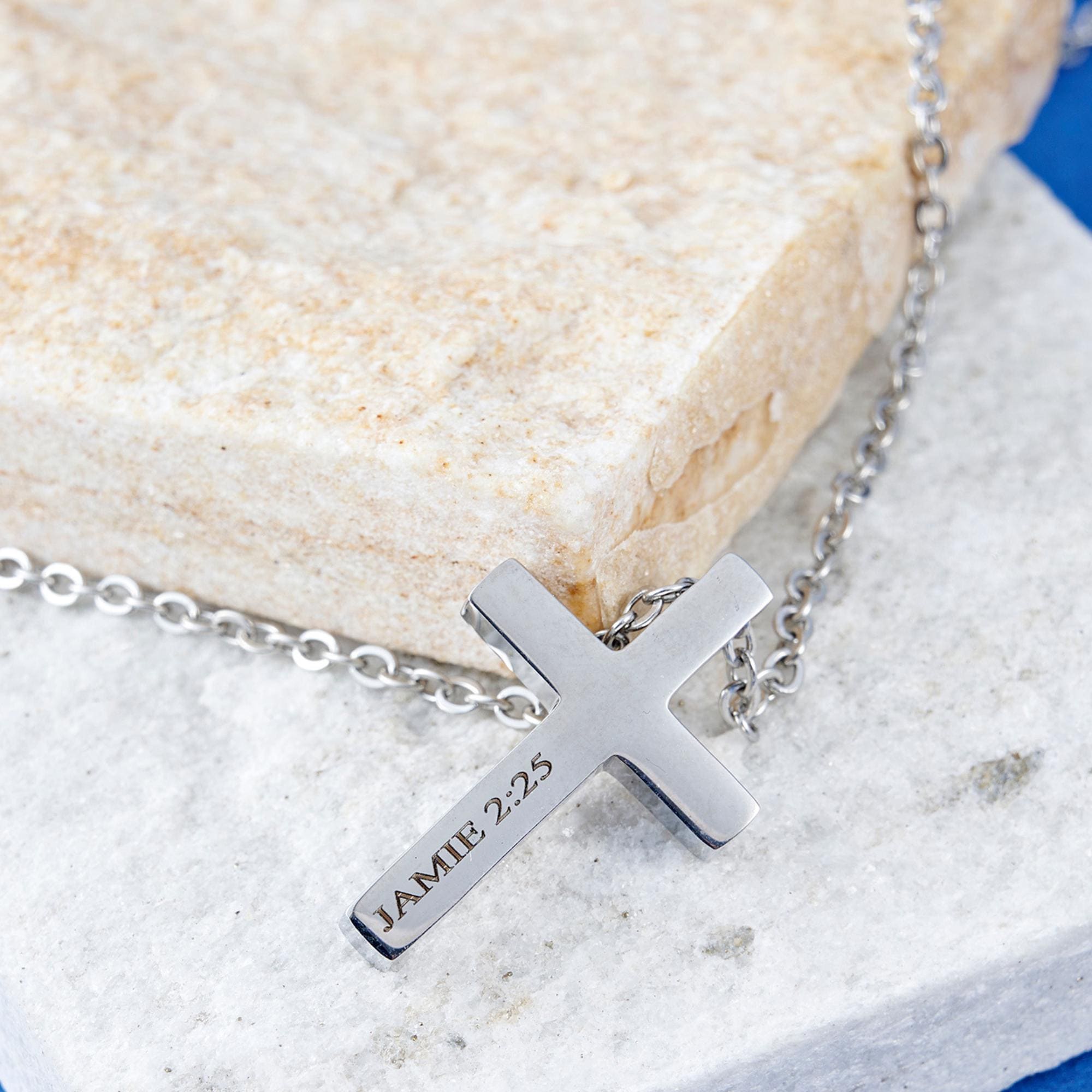 Custom Personalized Cross Necklace, Mens Engraved Cross Pendant ...