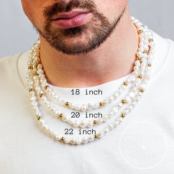 Mens Beaded Necklace Etsy UK