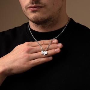 Personalisierte Tag Halskette für Männer - Individuell gravierter Edelstahl