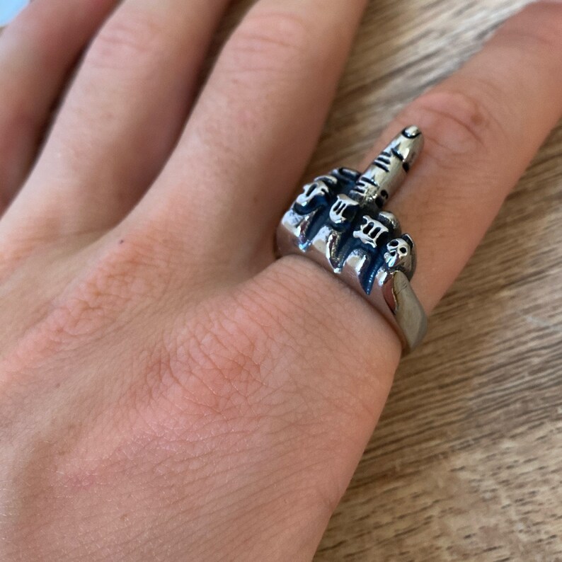 Middle Finger Statement Ring Etsy UK