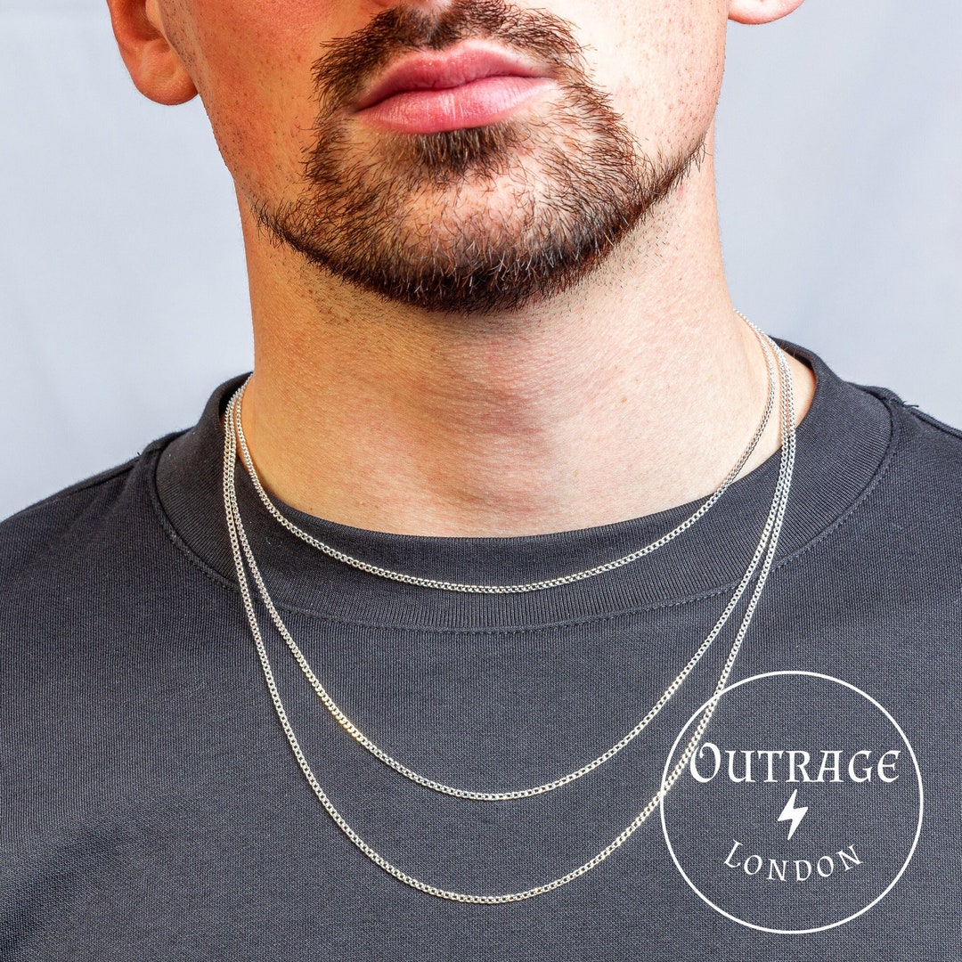925 Sterling Silver 2.5MM Curb Chain Necklace for Man, Woman  925 Silver 19.5” 2 mm necklace chain unisex main image 0
