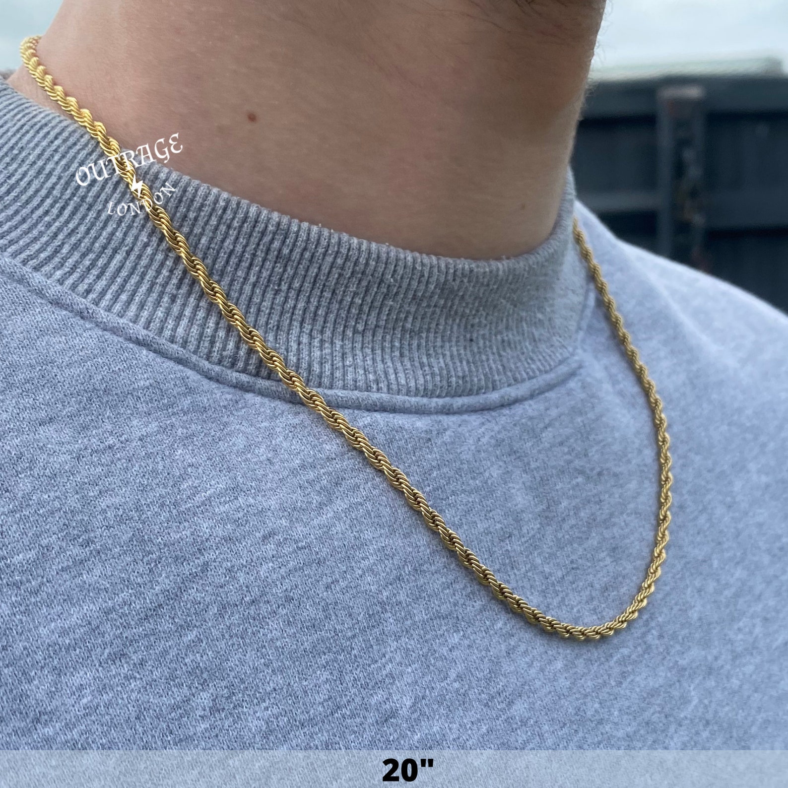 Mens Chain Gold Rope Chain Necklace Gold Chains for Men Etsy UK
