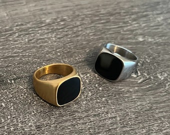 Black Signet Ring | Gold Signet Ring | Silver Signet Ring | Mens Rings | Womans Rings | Jewellery | Jewlery | Pinky Ring |