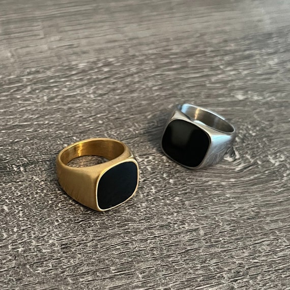 Mens black pinky best sale ring