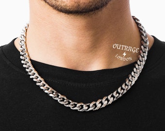 Silver Thick Chain Mens Curb Chain Curb chain 18k Gold Jewellery chocker chain Jewlery - By Outrage London