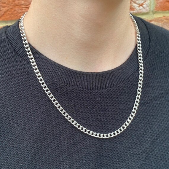 Silver Chain Choker Thick/thin Necklace 
