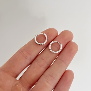 925 Sterling Silver Hoop Earrings Thin HOOP Minimialist Earrings Jewellery 12/14/16/18/20mm plain simple jewelry Huggie Earrings For Women