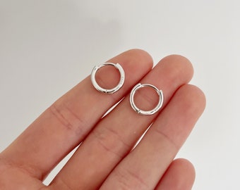 925 Sterling Silver Hoop Earrings Thin HOOP Minimialist Earrings Jewellery 12/14/16/18/20mm plain simple jewelry Huggie Earrings For Women