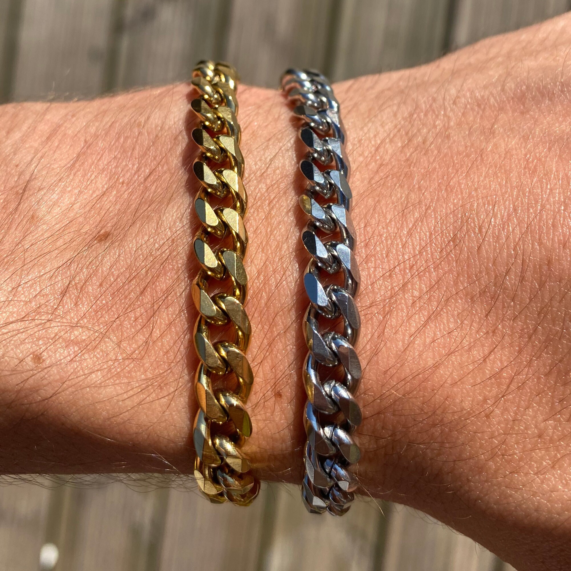 Mens Bracelet 7mm Cuban Link Chain 