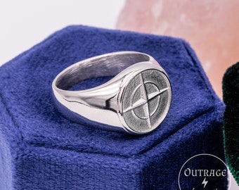 Silver Compass Ring | Star Compass Ring | Statement Rings For Men | Mans Signet Rings | Travel Northern Star Ring Designed By Outrage London